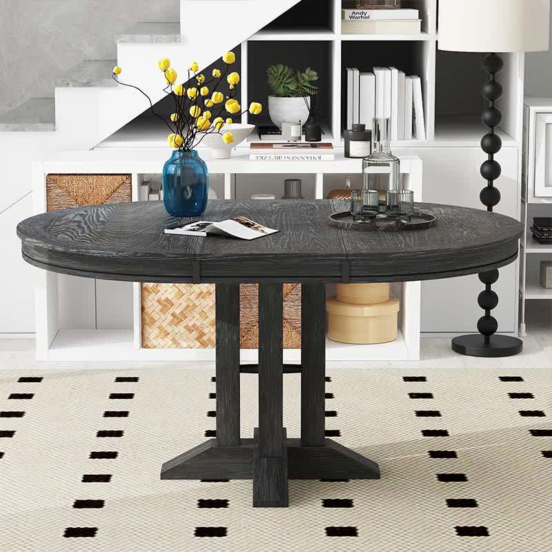 Farmhouse Extendable Round Dining Table 42-58