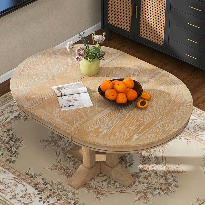 Farmhouse Extendable Round Dining Table 42-58