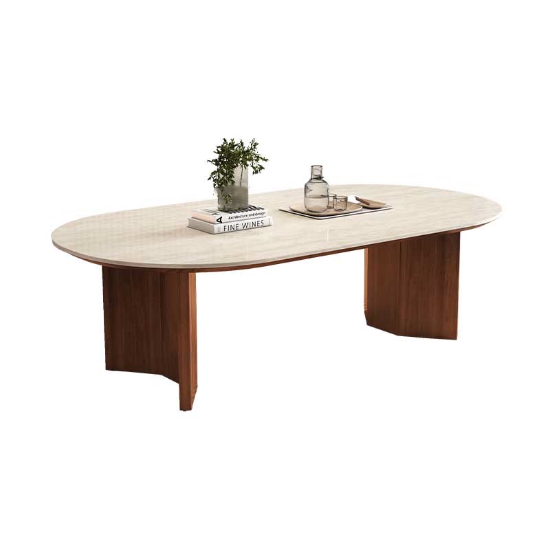 Slate Oval Walnut Coffee Table