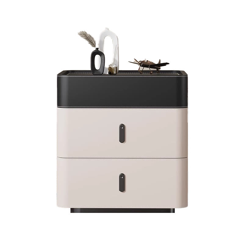 Premium Saddle Leather Rounded Edges Nightstand