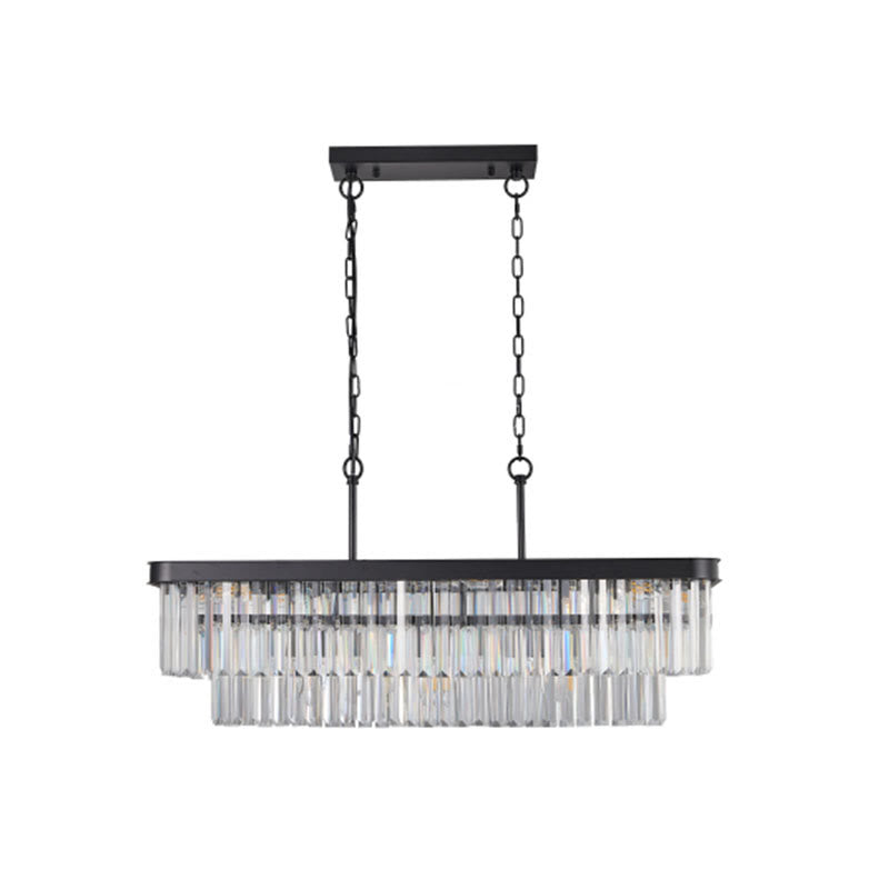 Rectangular Adjustable Crystal Chandelier