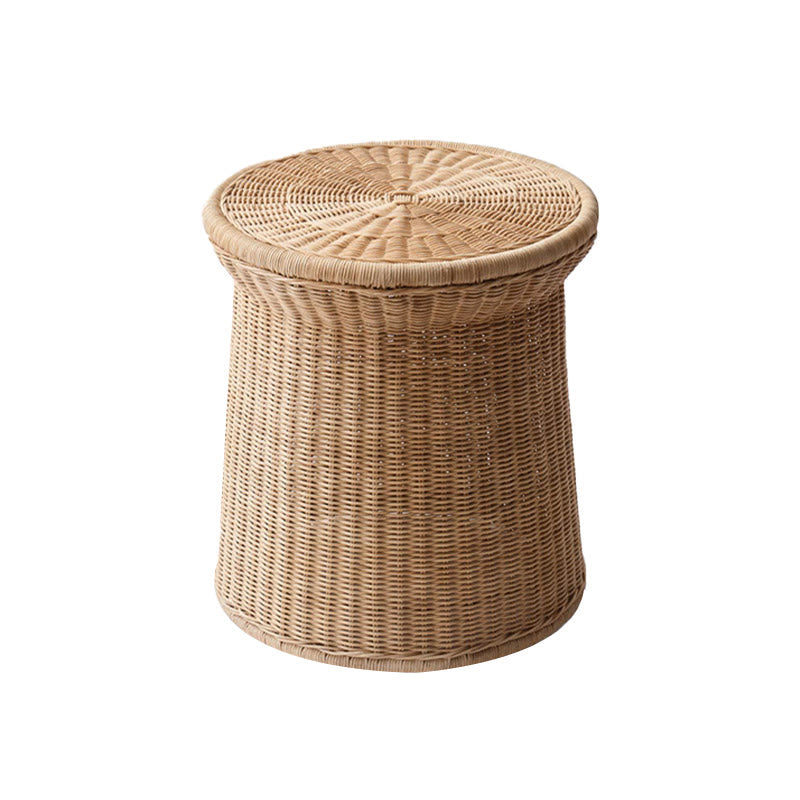 Minimalist Handcrafted Vintage Rattan Side Table