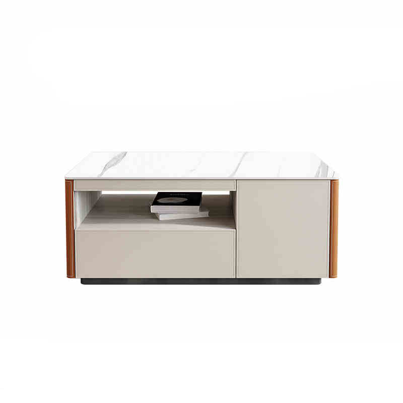 Modern Storage Saddle Leather Coffee Table