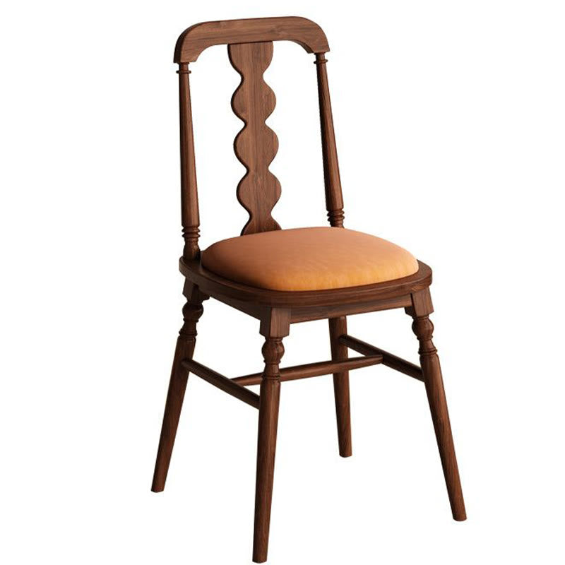 1x/2x Retro Leisure Backrest Solid Wood Chair