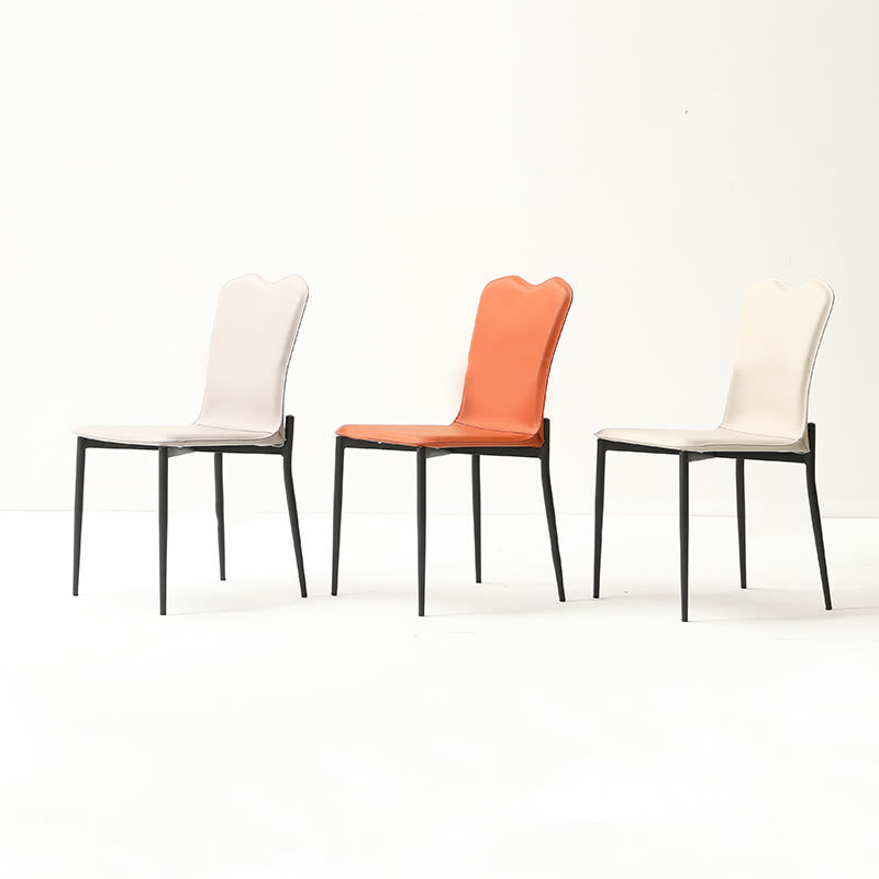 1x/2x Modern Minimalist Saddle Leather Dining Chair