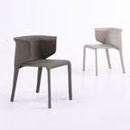 1x/2x Modern Curved Wrap-around Saddle Leather Dining Chair