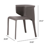 1x/2x Modern Curved Wrap-around Saddle Leather Dining Chair