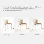 1x/2x Modern Curved Wrap-around Saddle Leather Dining Chair