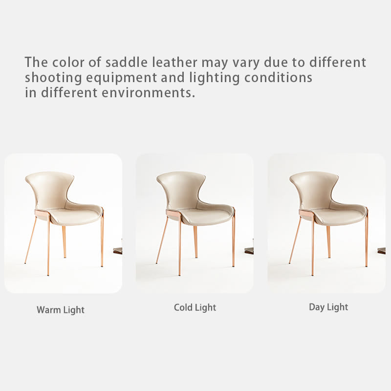 1x/2x Modern Curved Wrap-around Saddle Leather Dining Chair