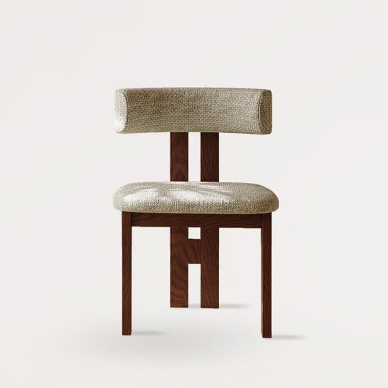 1x/2x Mid-century Linen Solid Wood Dining Chairs
