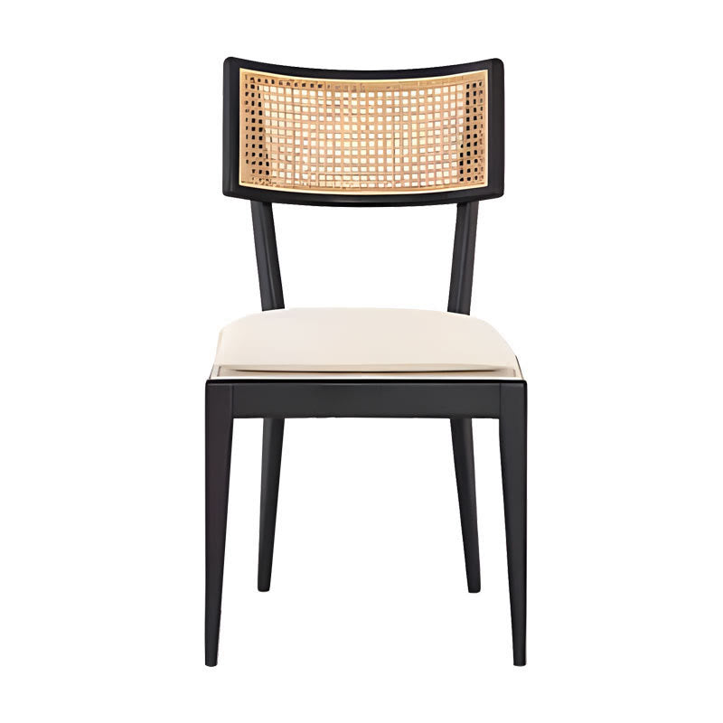 1x/2x Mid-century Solid Wood Rattan Dining Chair