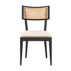1x/2x Mid-century Solid Wood Rattan Dining Chair