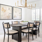 1x/2x Mid-century Solid Wood Rattan Dining Chair