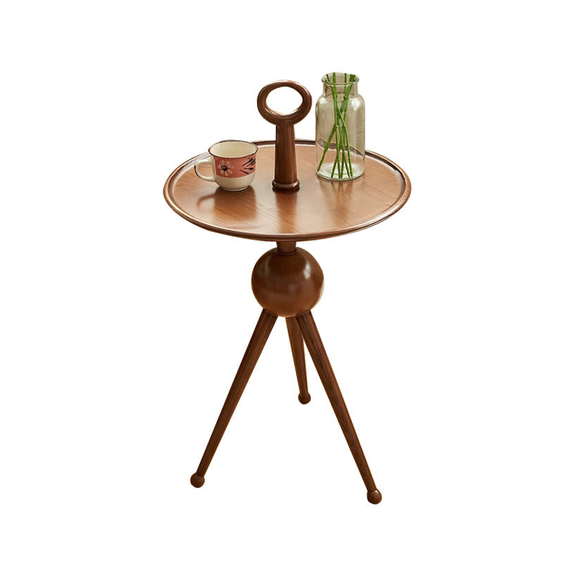 Solid Wood Round Small Side Table With Design Sense