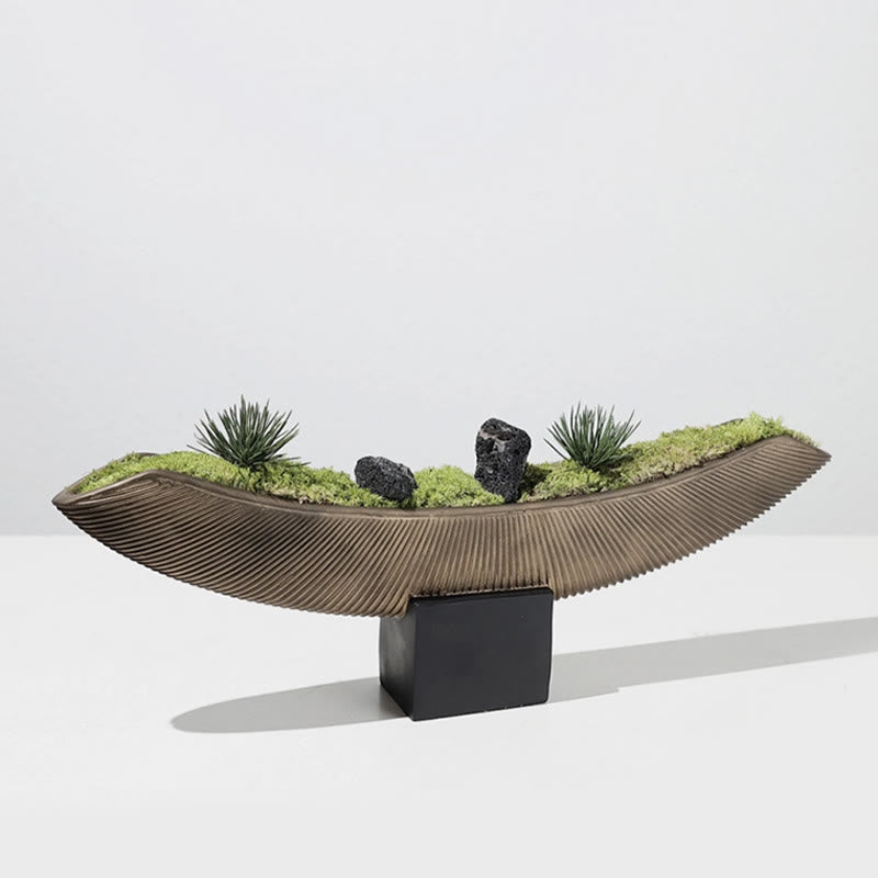 Mid-century Ship-shaped Sculpture Ornaments Plant Tray
