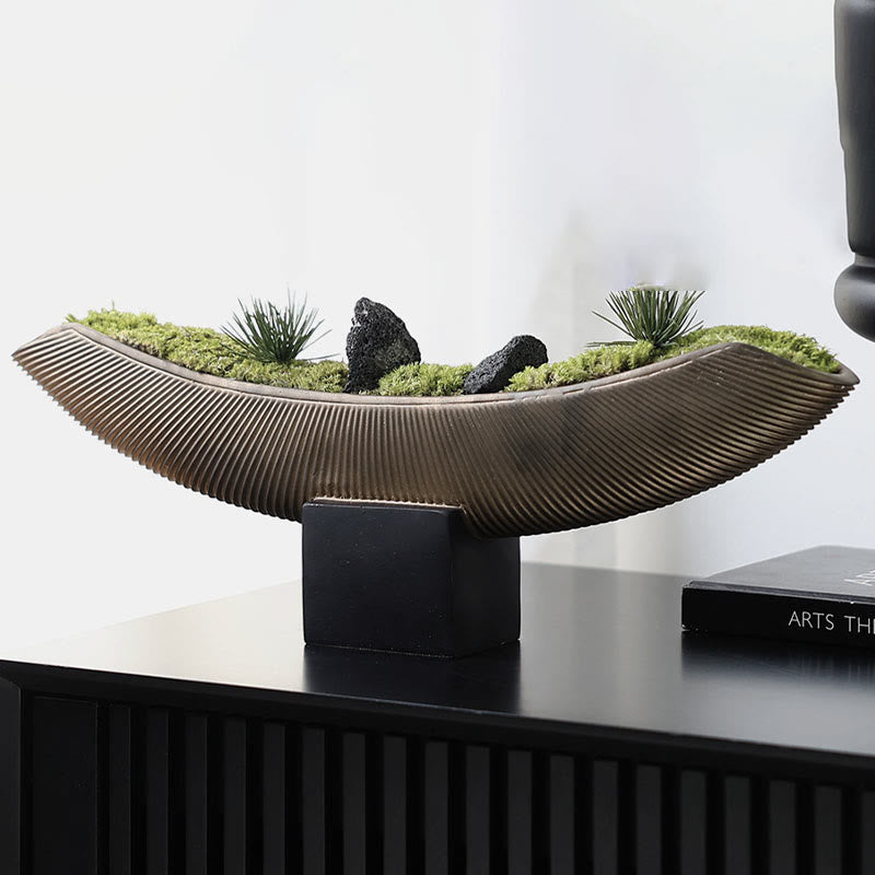 Mid-century Ship-shaped Sculpture Ornaments Plant Tray