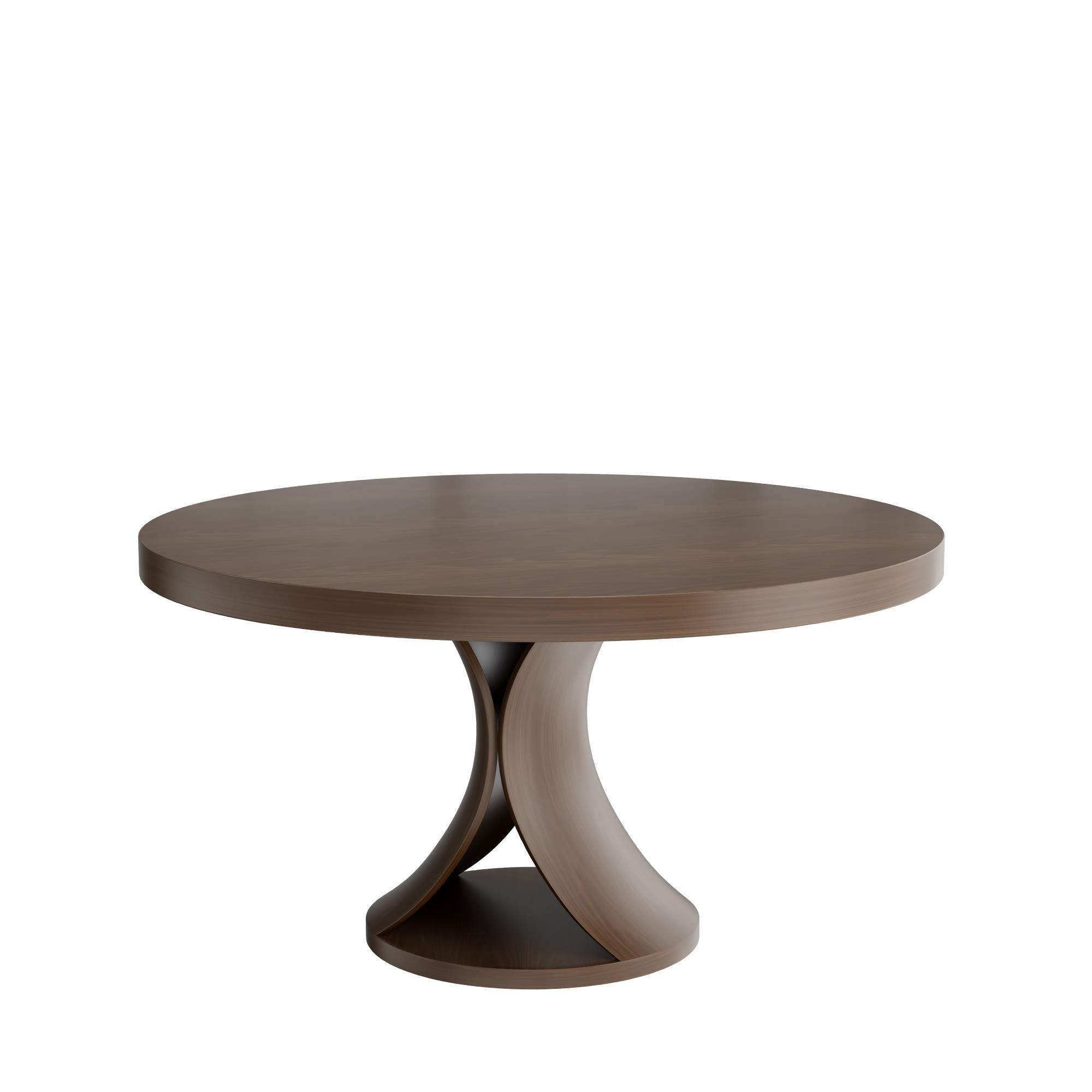 Solid Wood Round Mid-century Walnut Kitchen Room Dining Table Wood Chairs Set For 2/4/6