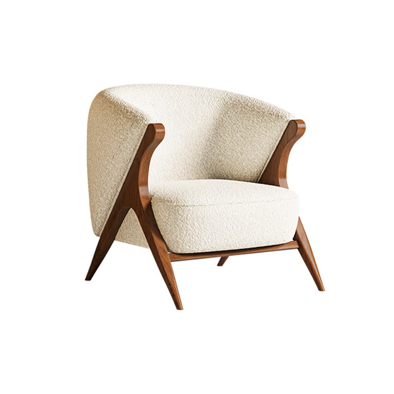 Single Vintage Solid Wood Sofa Accent Chair