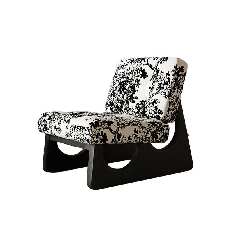 Mid-century Solid Wood Arched Base Accent Chair