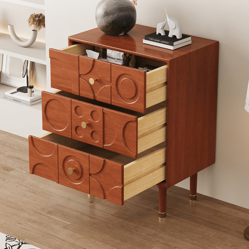 Carved Solid Wood Bedside Table