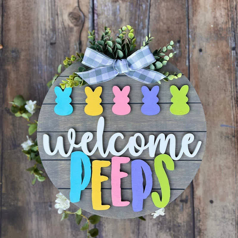 Easter Wooden Bunny Door Hanging Decor