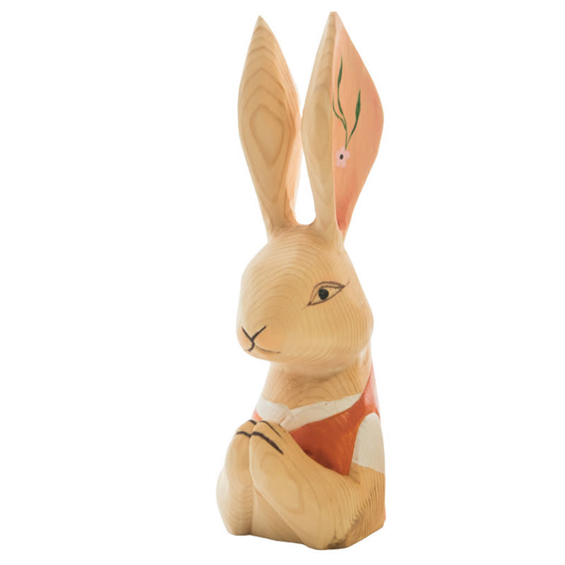 Easter Wood Carving Praying Bunny Ornament