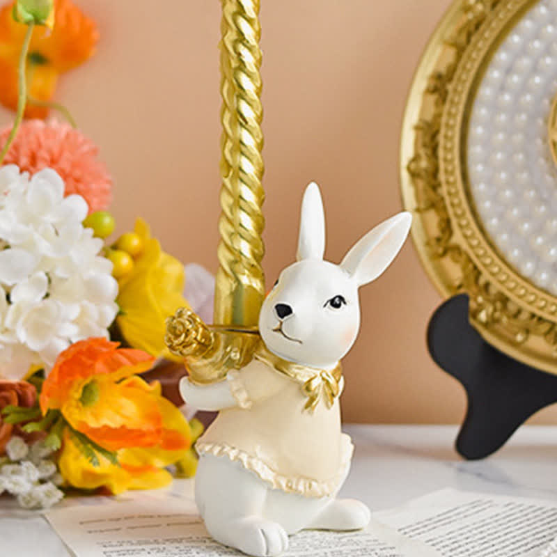 Easter Resin Bunny Candlestick Decorative Ornament