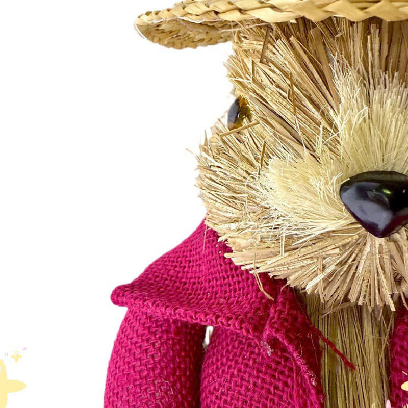 Retro Easter Straw Bunny Ornament