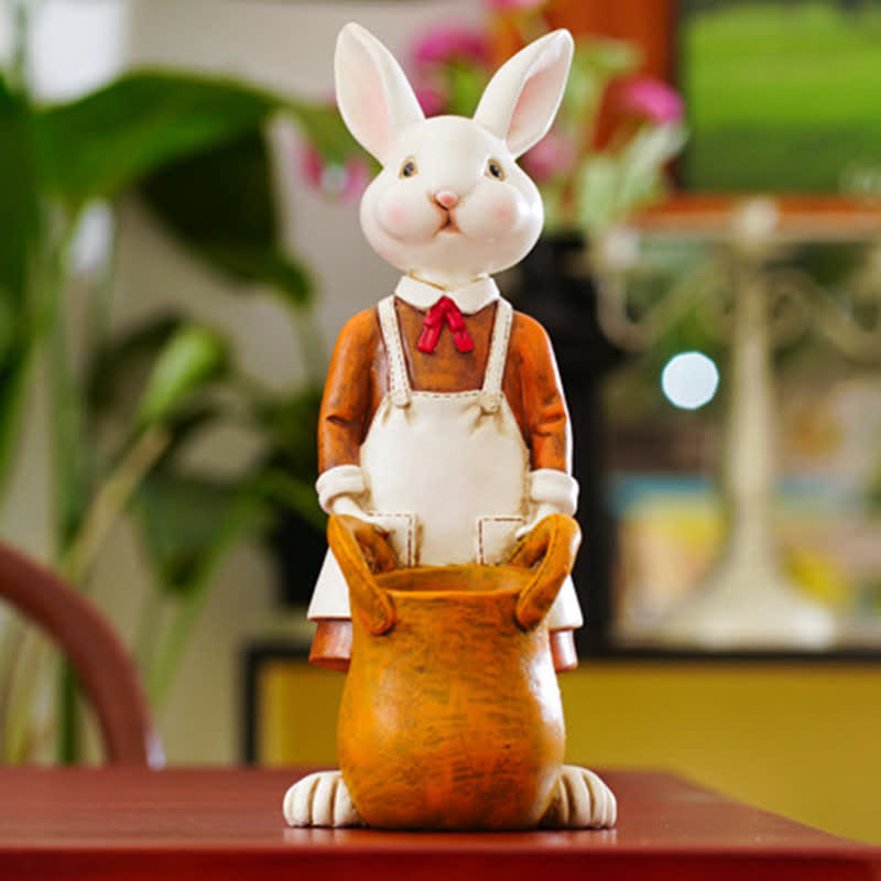 Easter Resin Painted Bunny Decorative Ornament