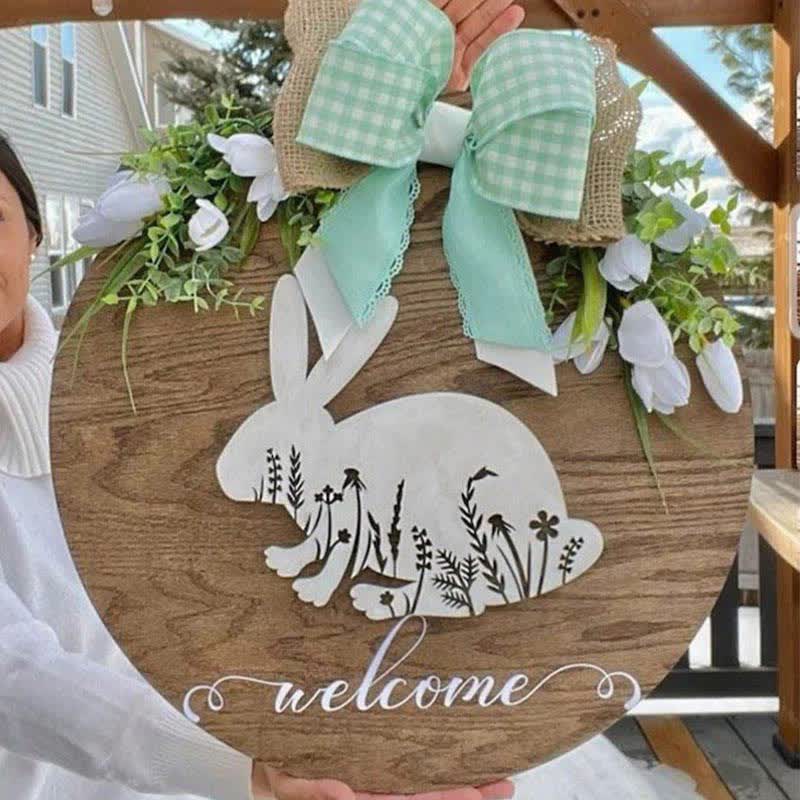Easter Wooden Bunny Door Hanging Decor