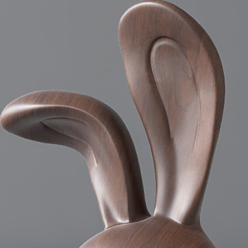 Wooden Carved Rabbit Phone Holder Ornament