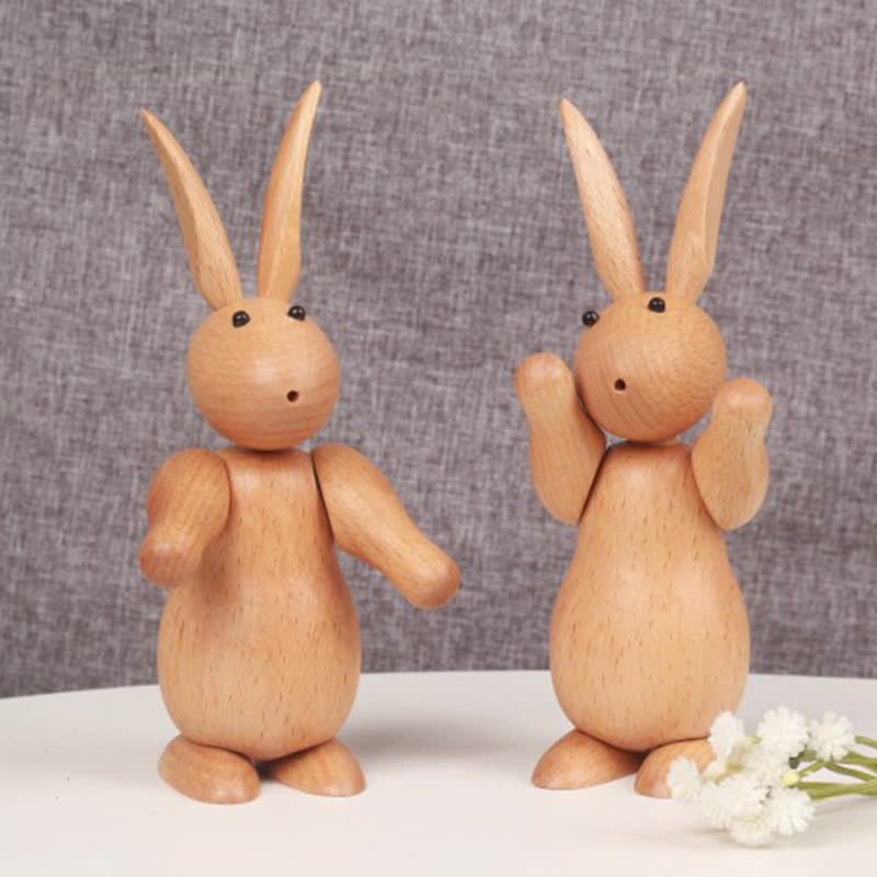 Easter Solid Wood Rabbit Home Decor Ornament