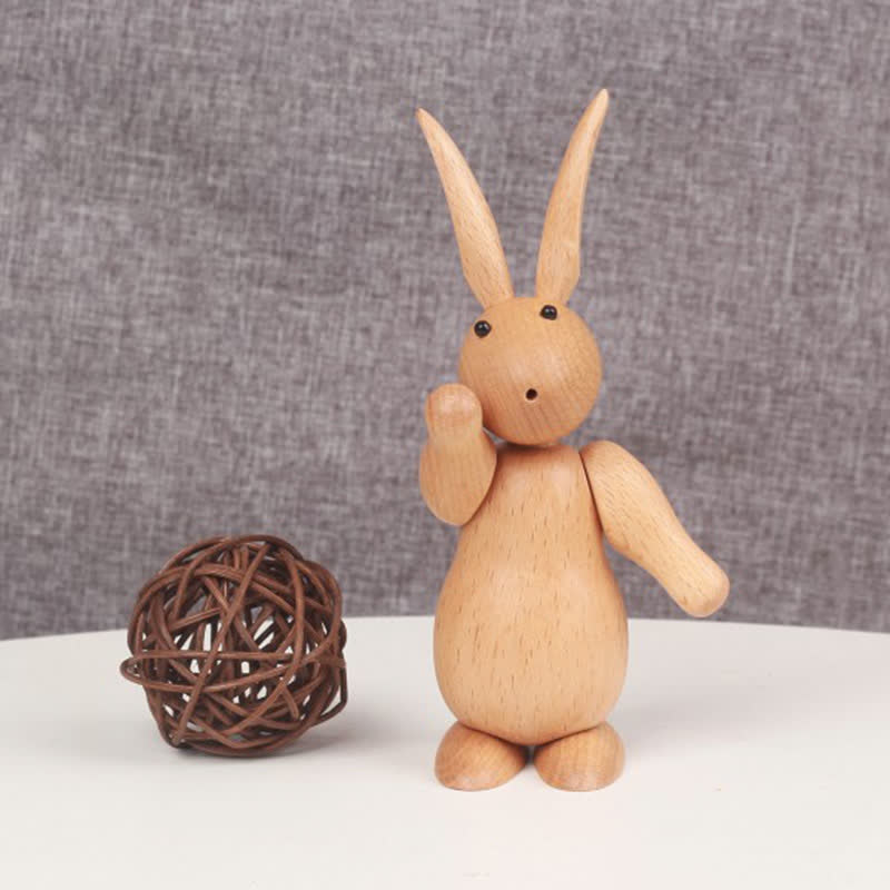 Easter Solid Wood Rabbit Home Decor Ornament