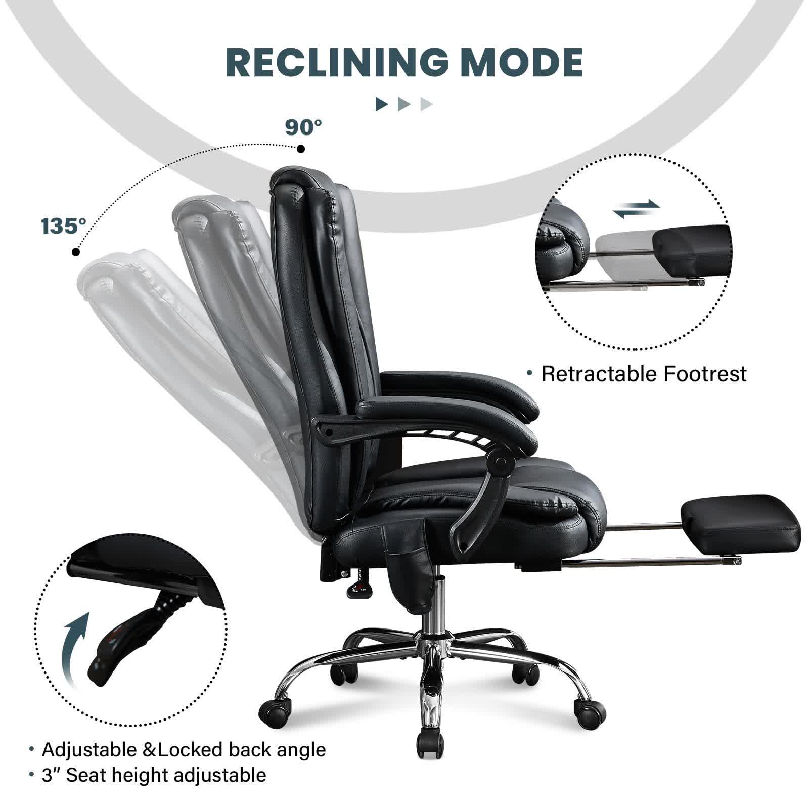 Leather Reclining Massage Office Chair