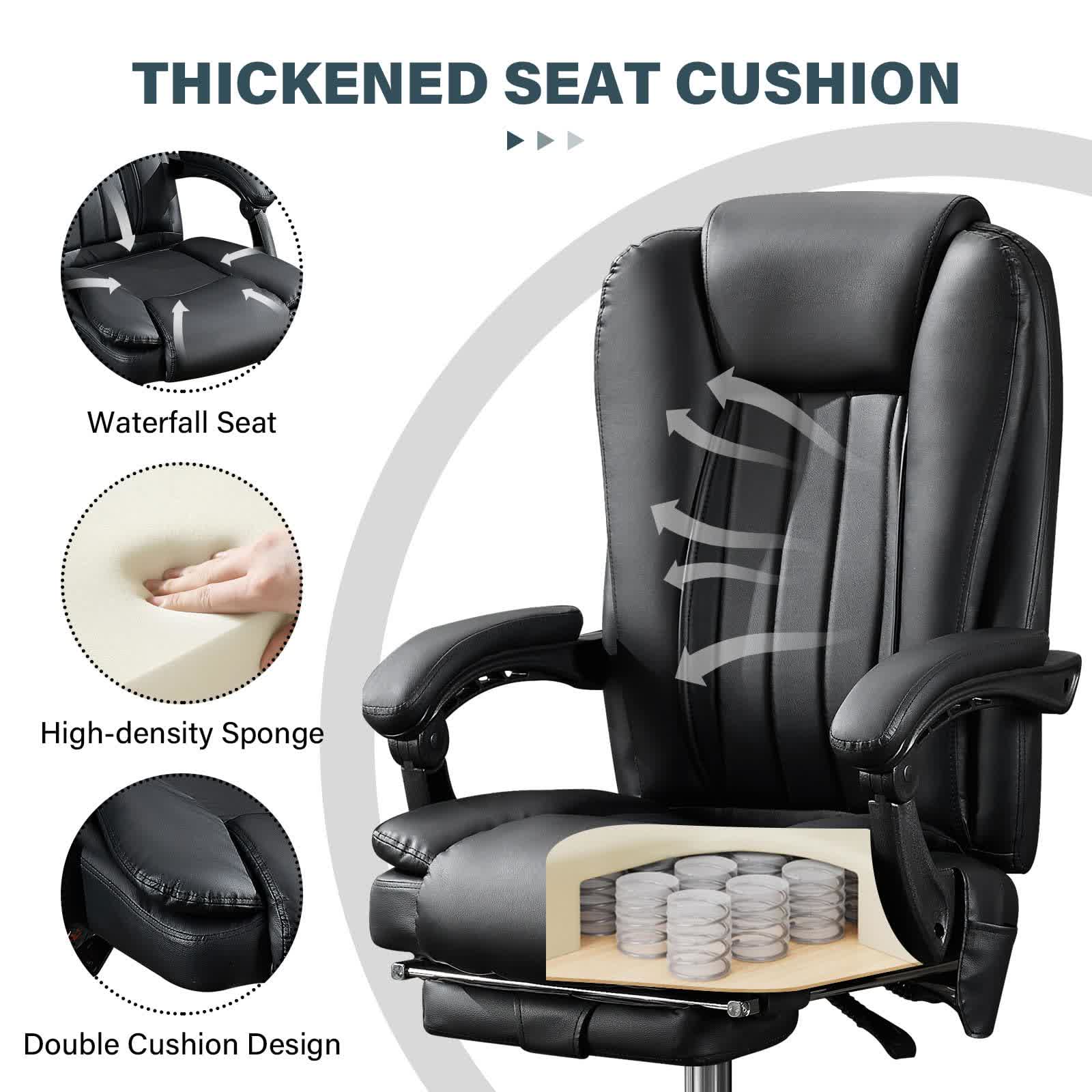 Leather Reclining Massage Office Chair