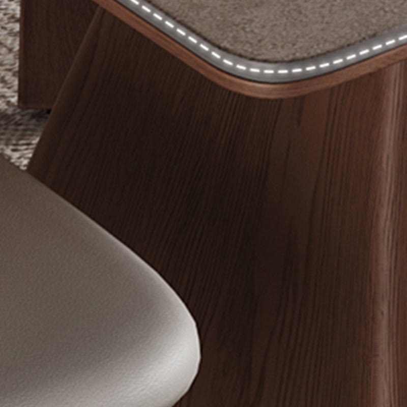 Mid-century Trapezoidal Solid Wood Base Dining Table Set