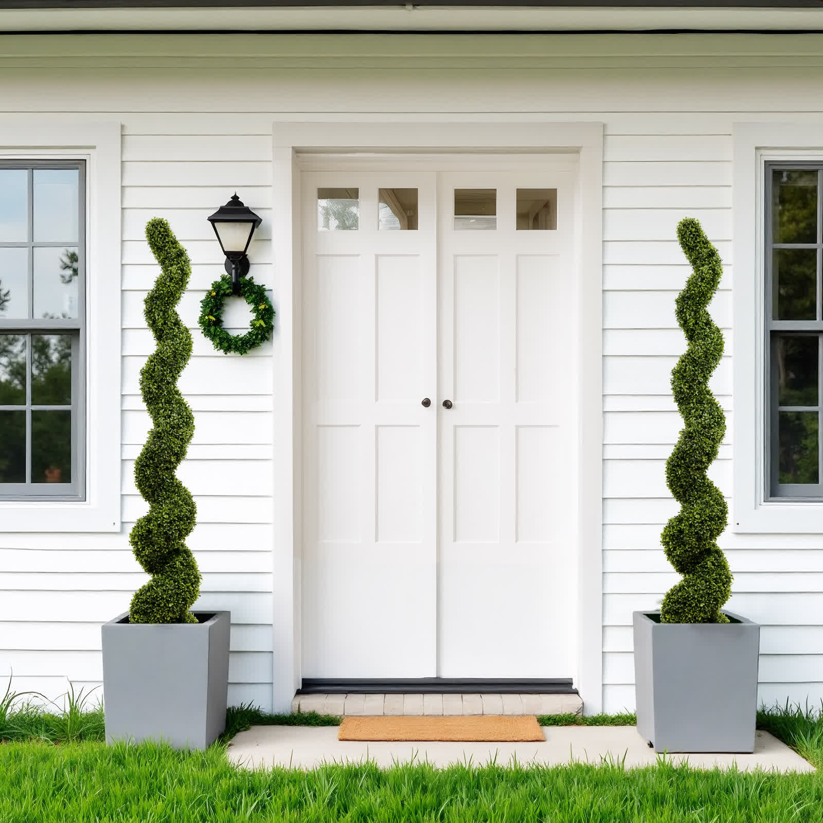 Outdoor Uv-resistant Plastic Boxwood Topiary Tree