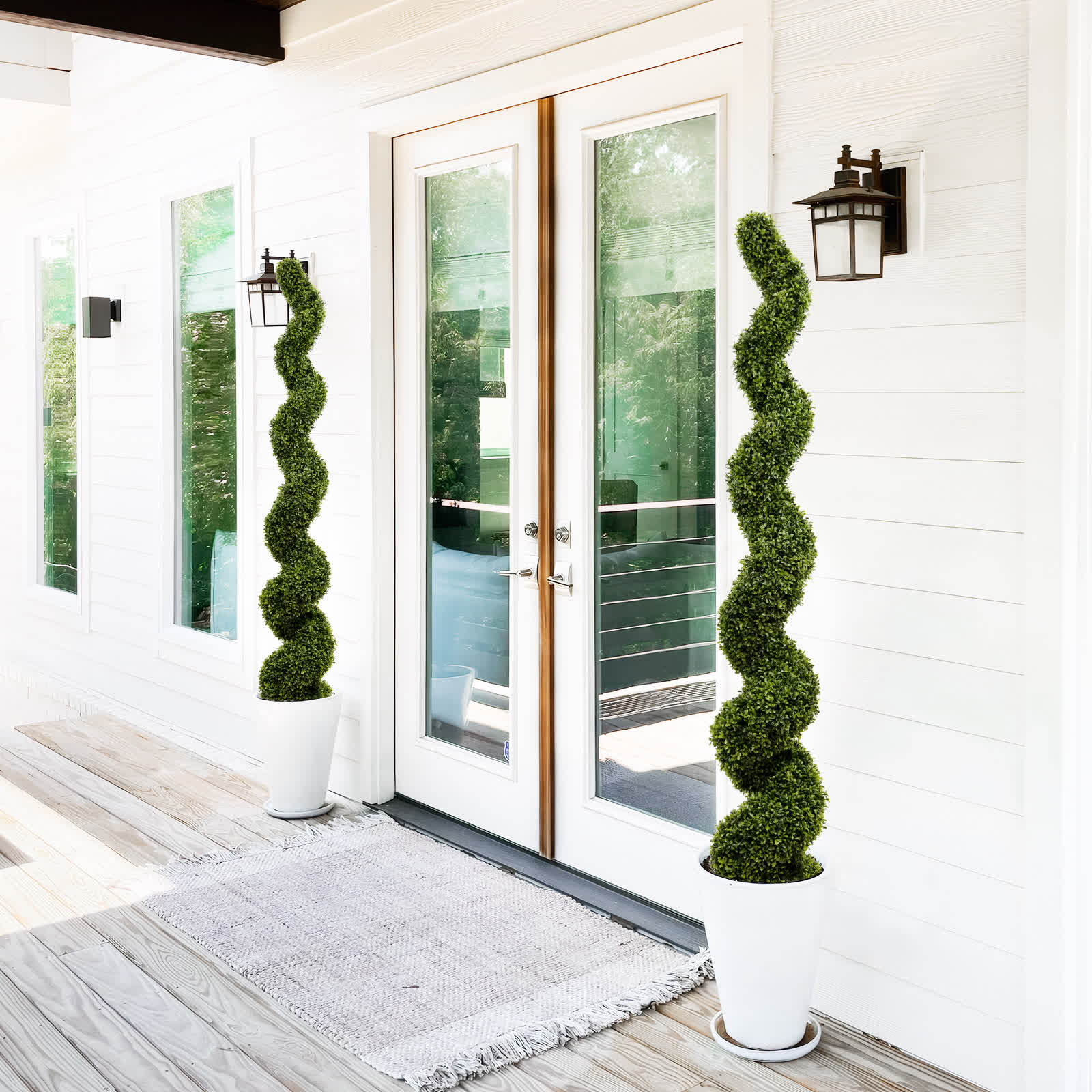 Outdoor Uv-resistant Plastic Boxwood Topiary Tree