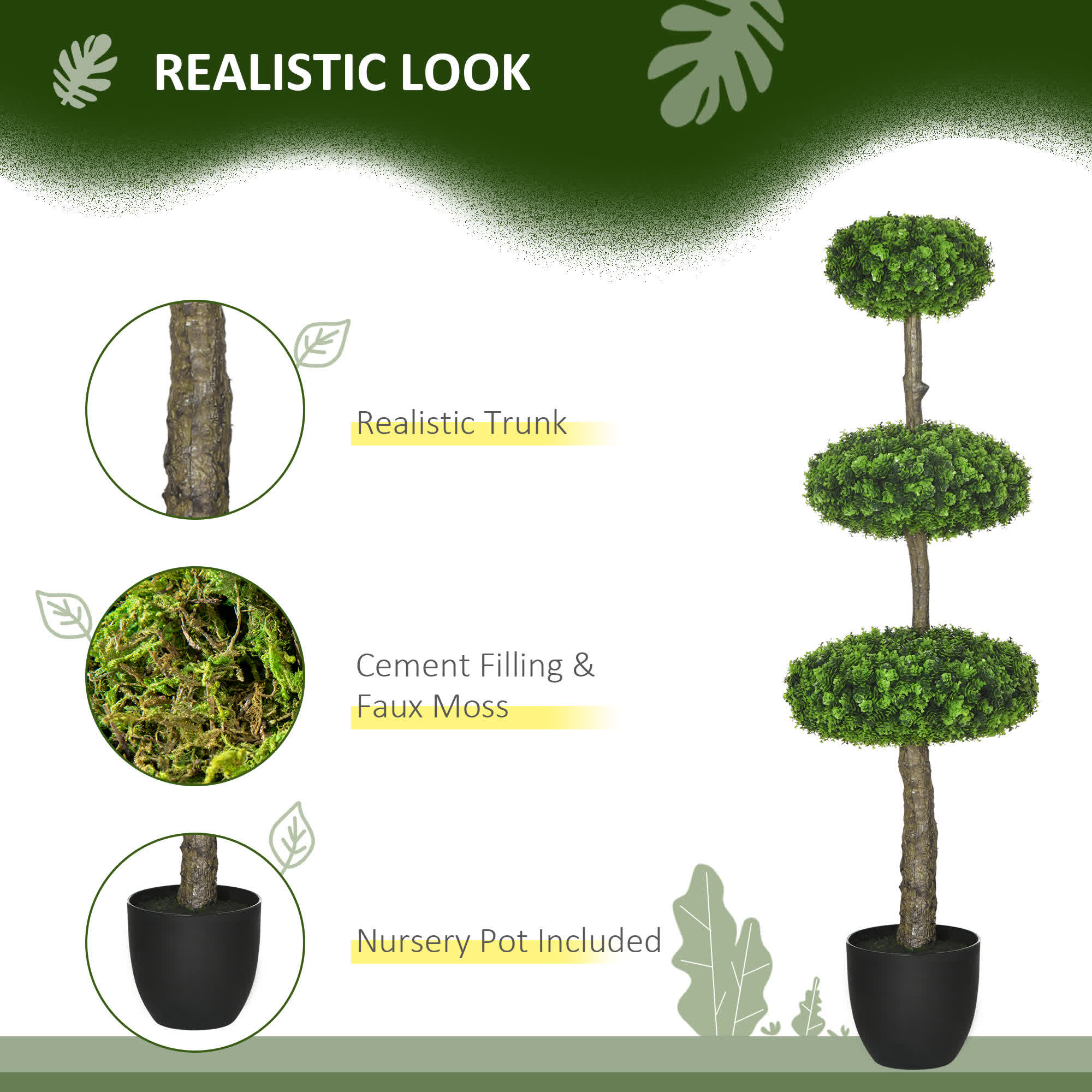 Artificial Boxwood Topiary Trees Decor