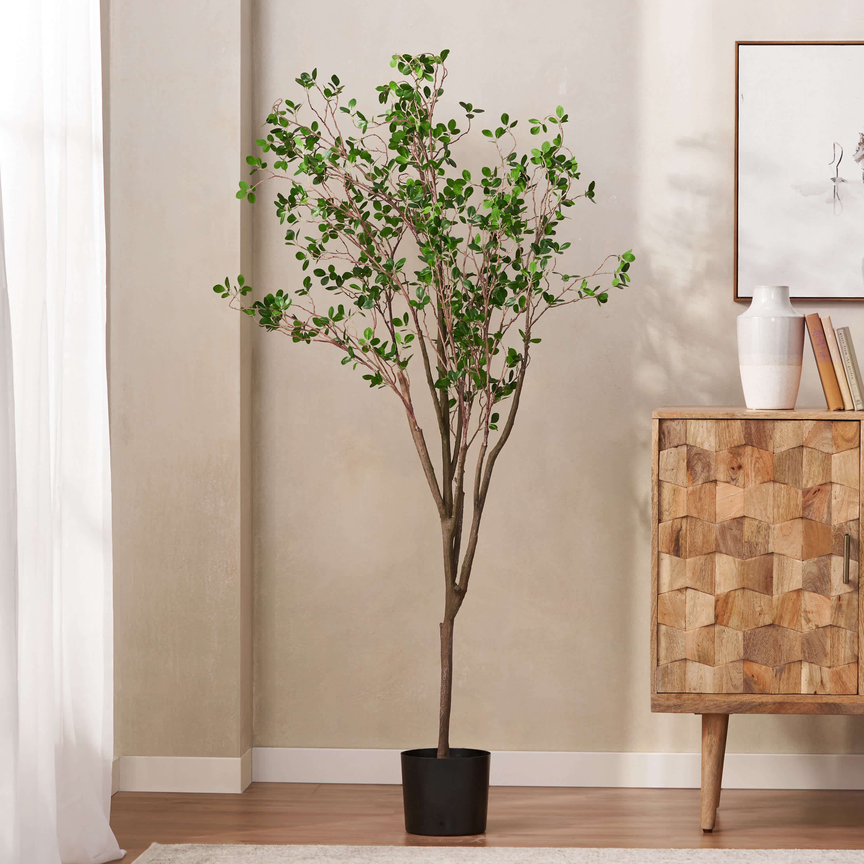 Artificial Milan Leaf Bonsai Decor