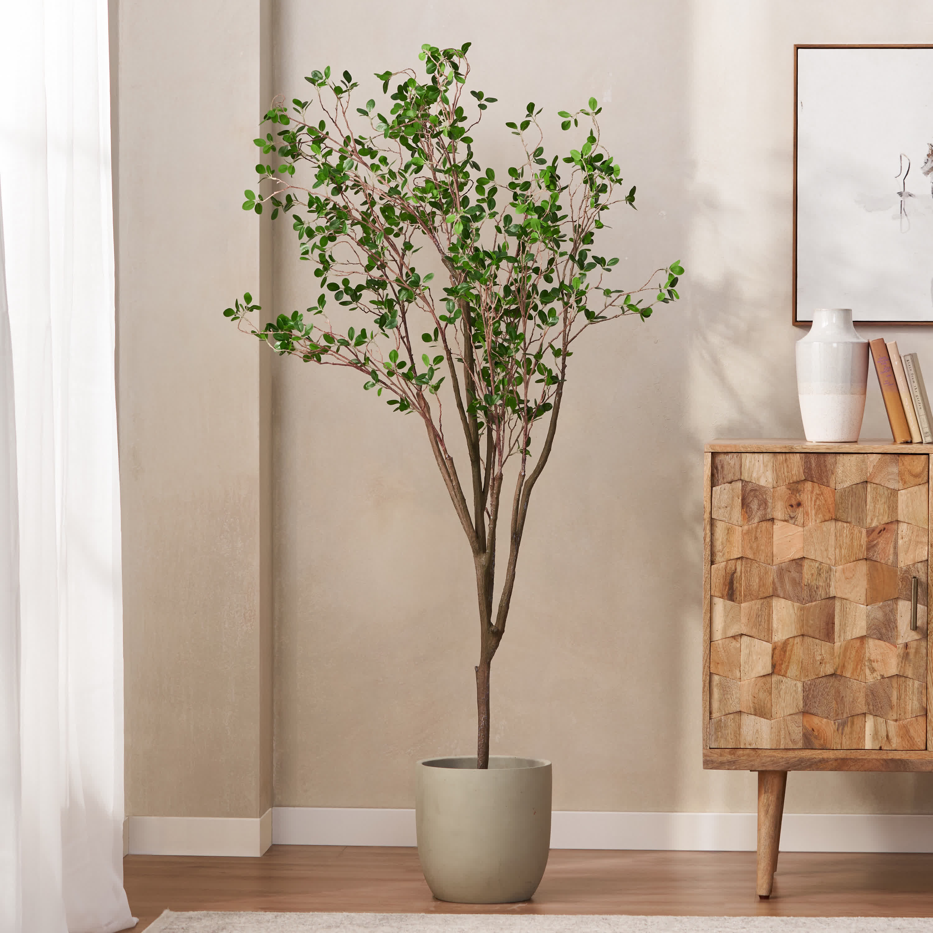 Artificial Milan Leaf Bonsai Decor