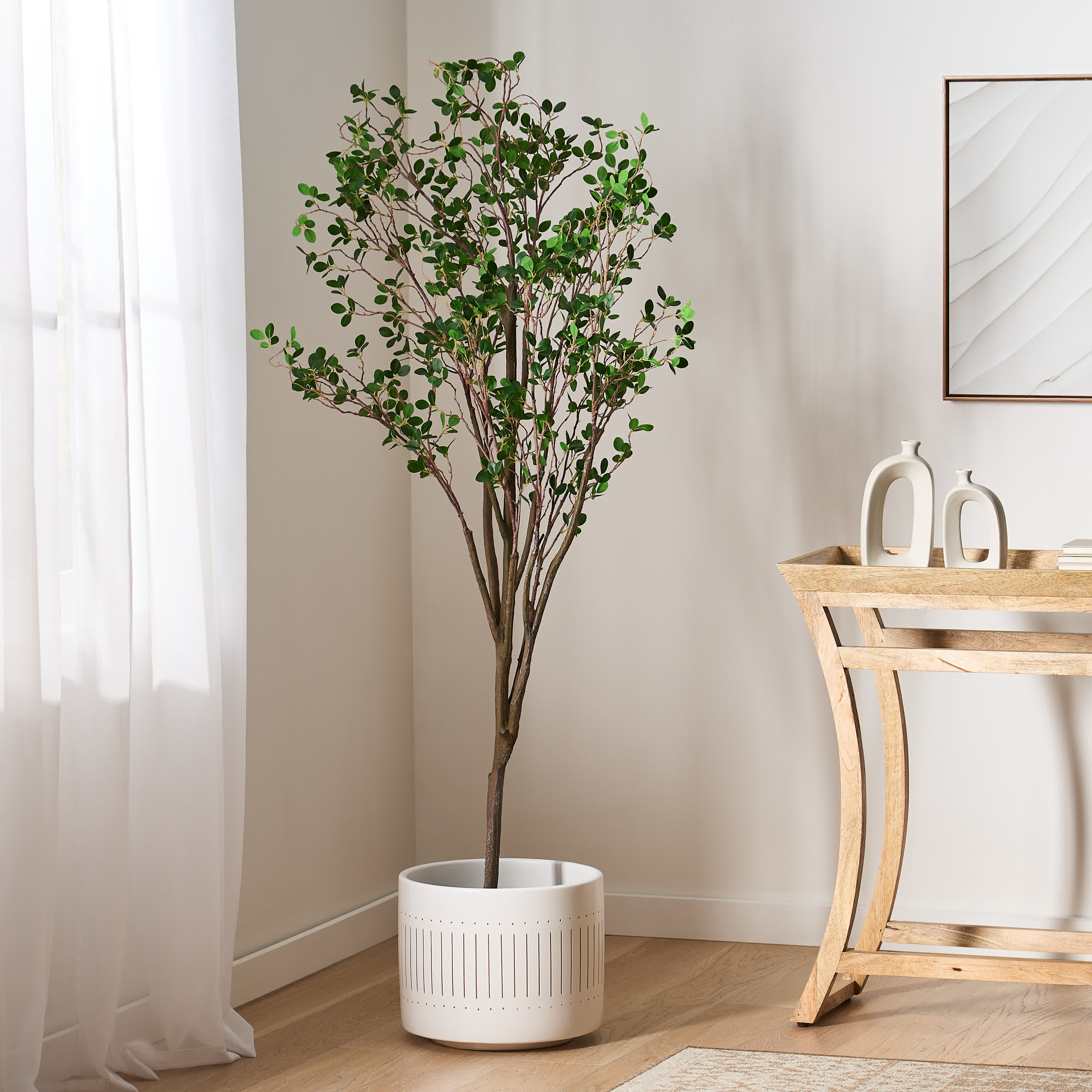 Artificial Milan Leaf Bonsai Decor