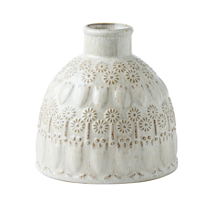 Vintage Embossed Ceramic Vase Home Ornament