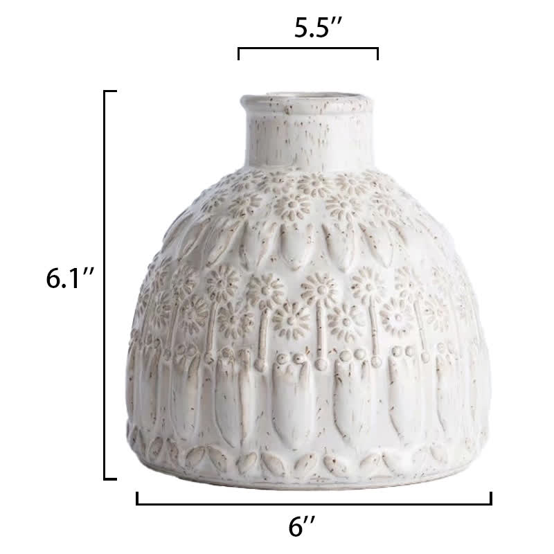 Vintage Embossed Ceramic Vase Home Ornament