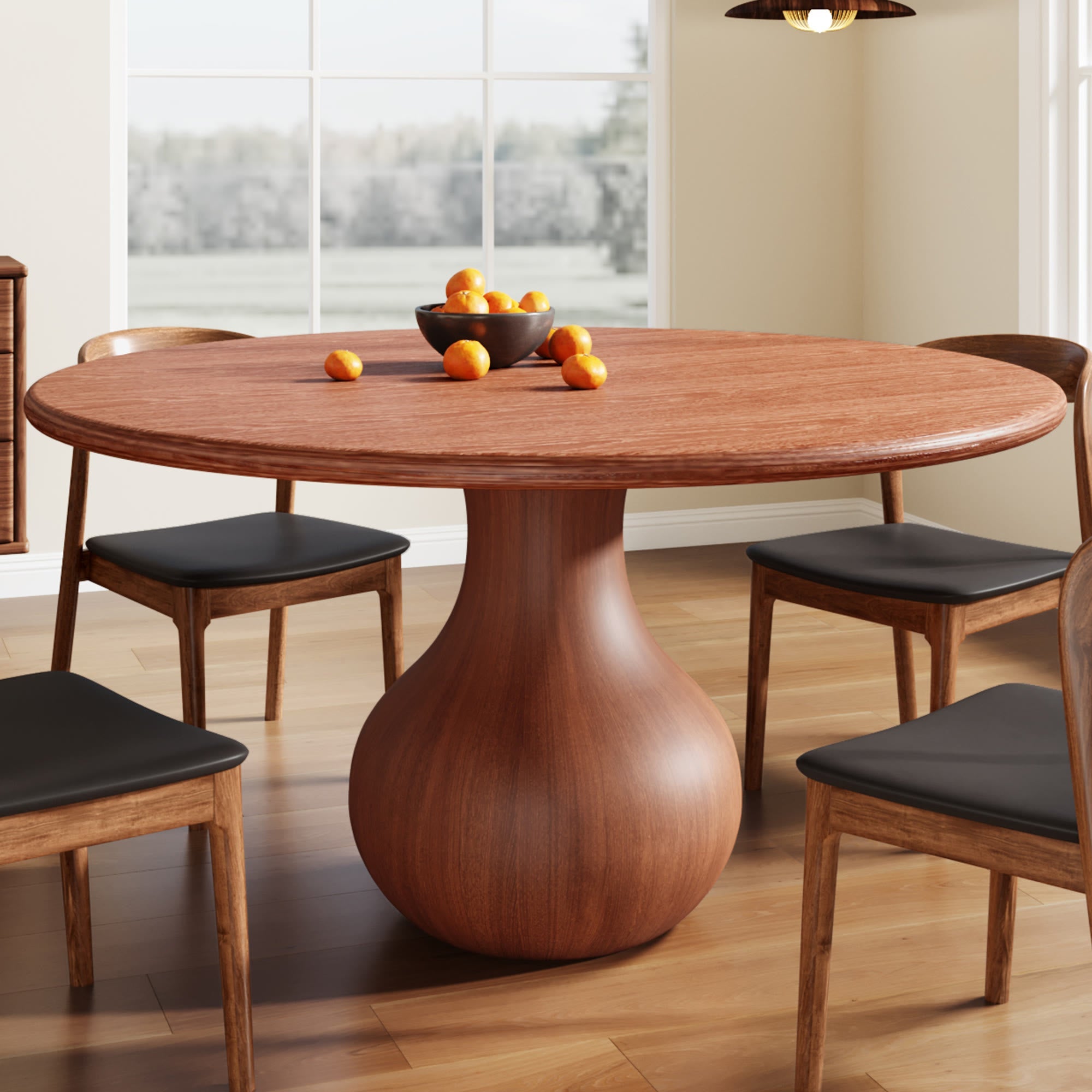 7 Pieces Aquarius Base Dining Table With Armless Cushioned Dining Chairs