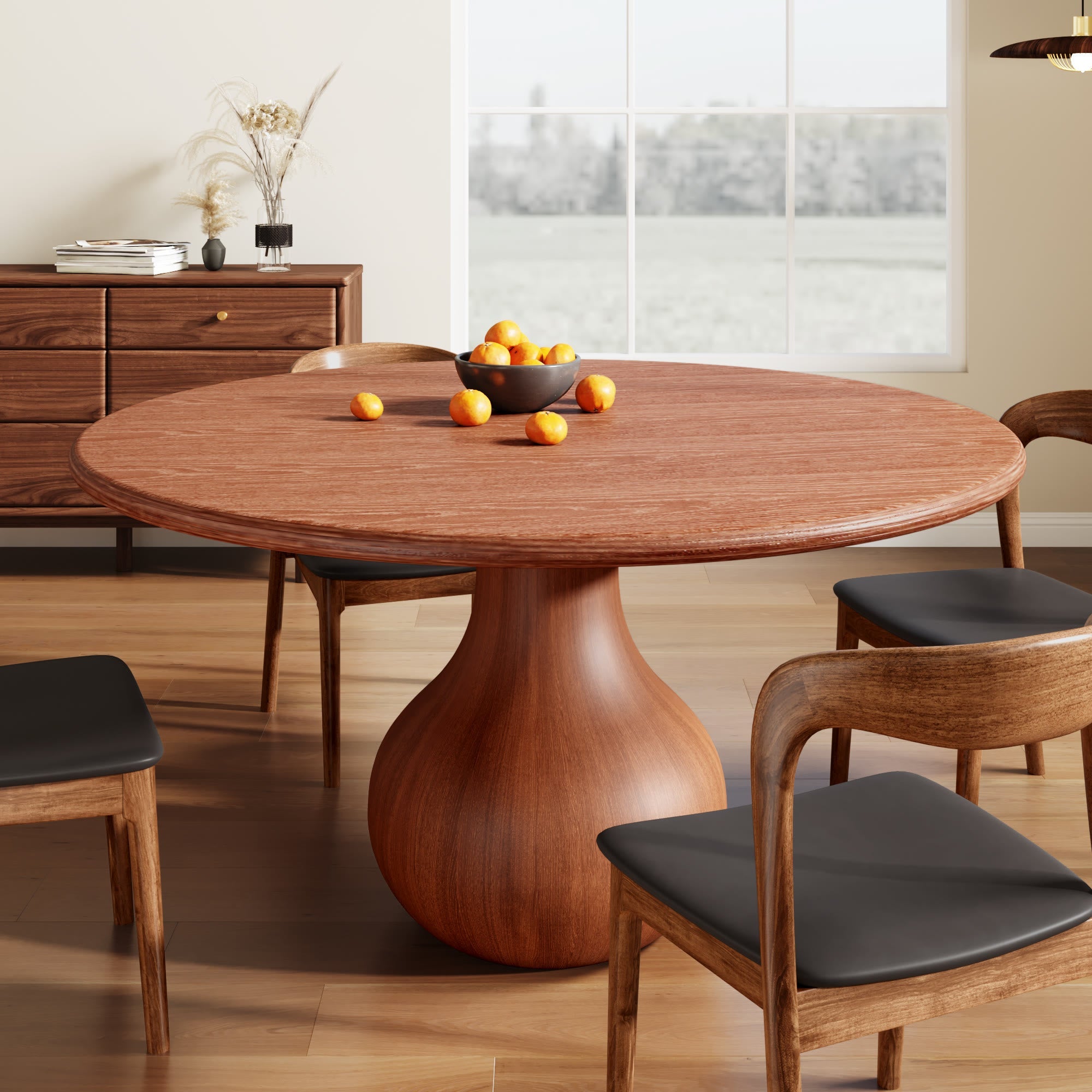 7 Pieces Aquarius Base Dining Table With Armless Cushioned Dining Chairs