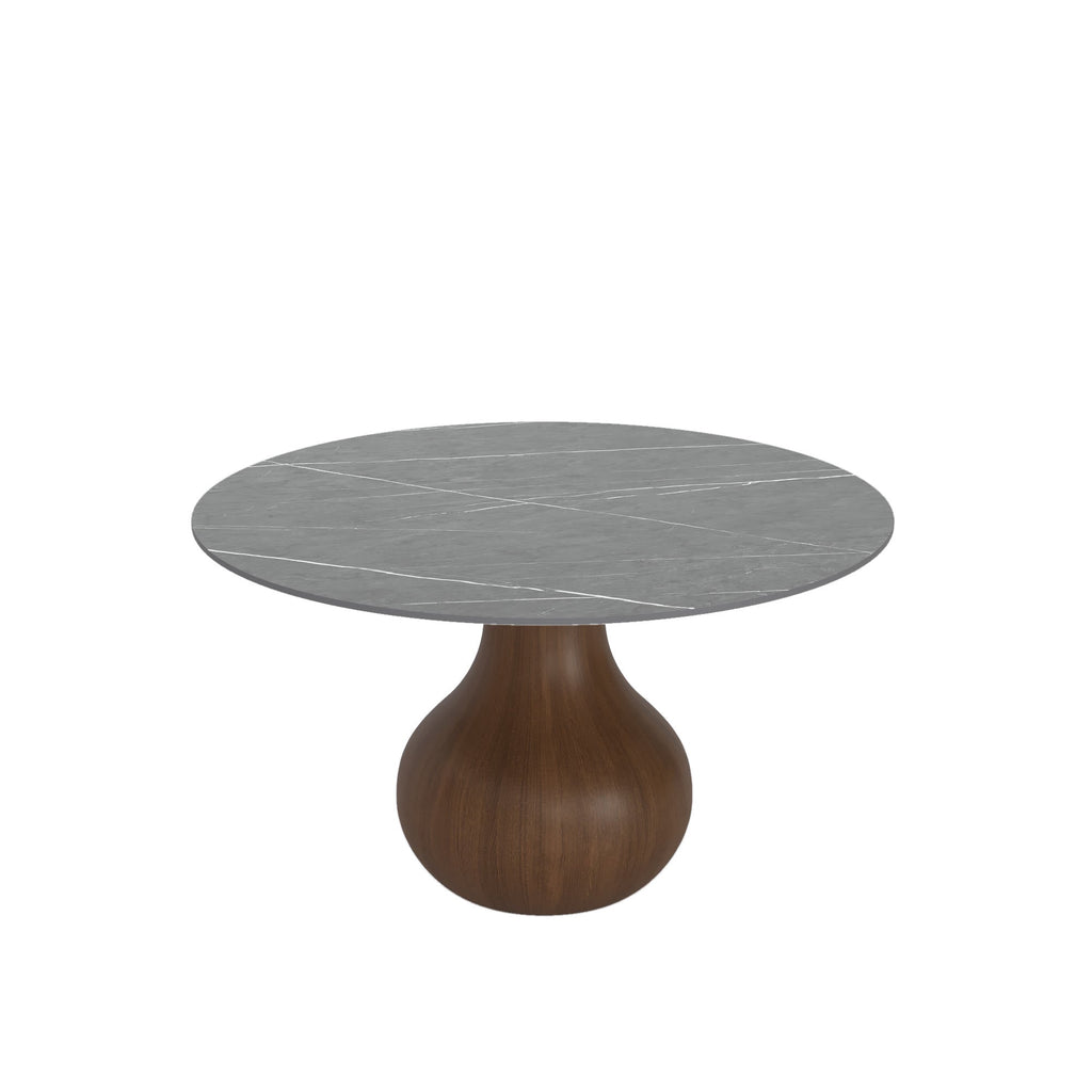5-pieces Grey Vase-shaped Base Dining Table With Armless Wood Dining Chairs