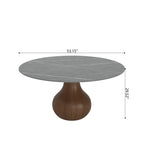 5-pieces Grey Vase-shaped Base Dining Table With Armless Wood Dining Chairs