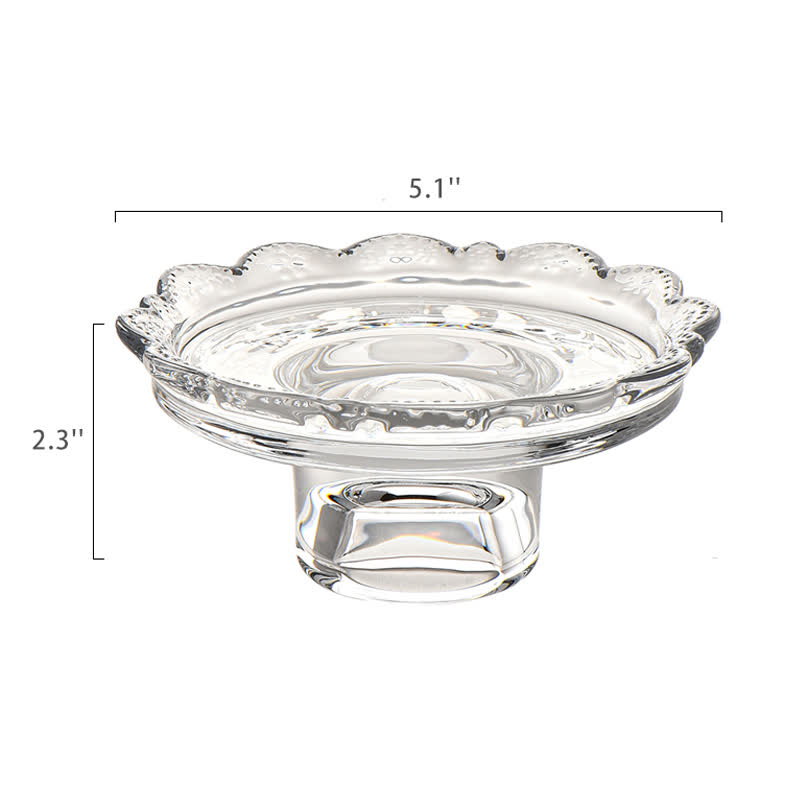 Lace-Edge Glass Pedestal Tray Ornament