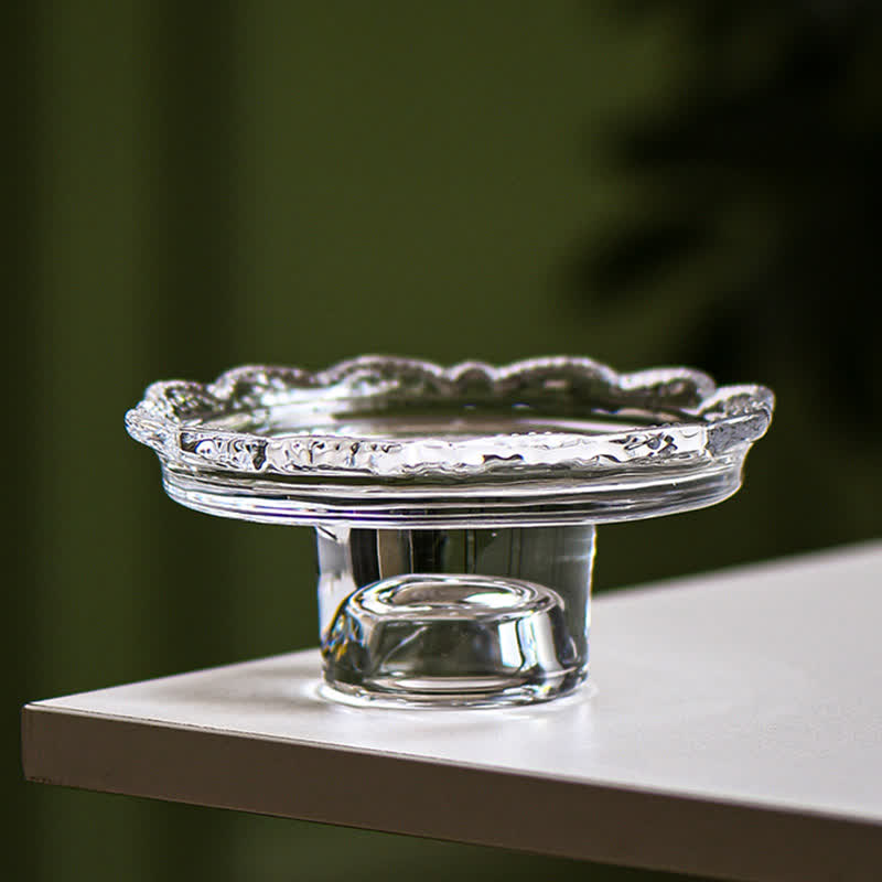 Lace-Edge Glass Pedestal Tray Ornament